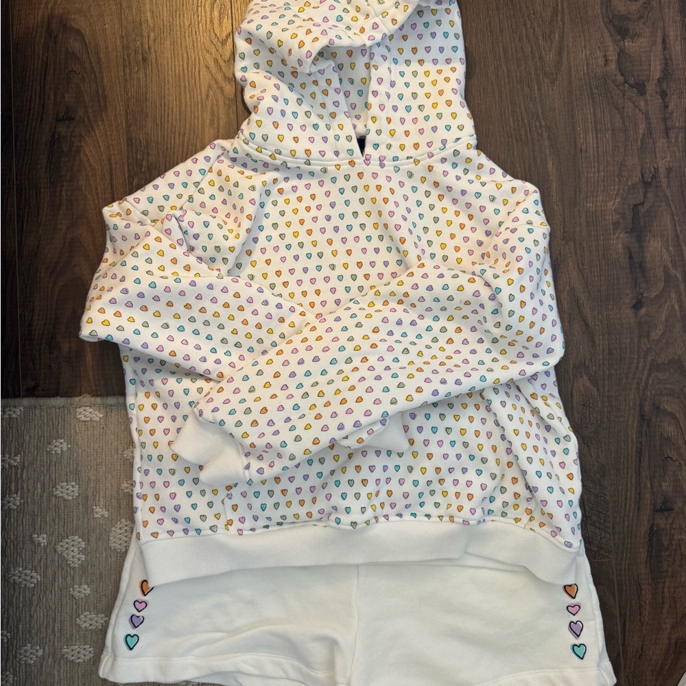 Target x Roller Rabbit Hoodie & Shorts Set with Multicolor Heart Print